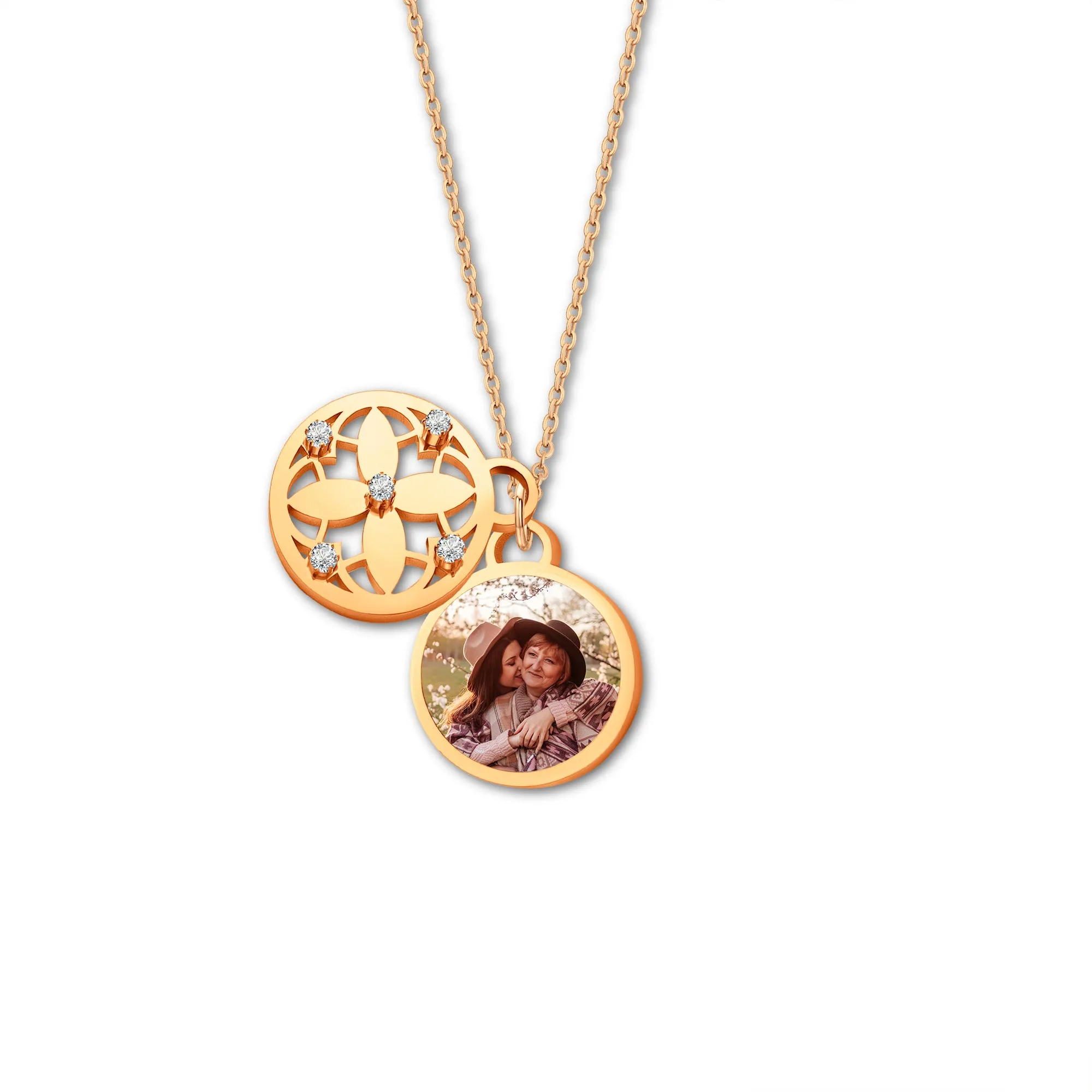 Four Leaf Photo Necklace sold by Anavia