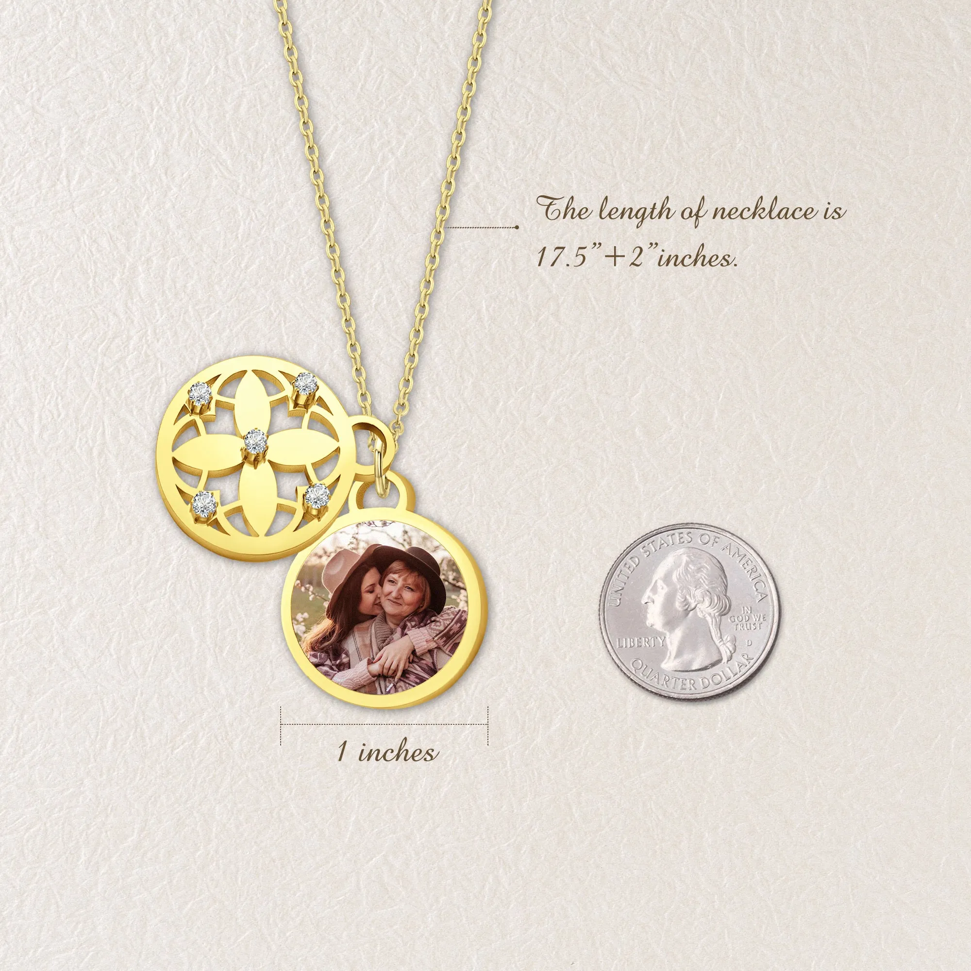 Four Leaf Photo Necklace sold by Anavia product image thumbnail 4
