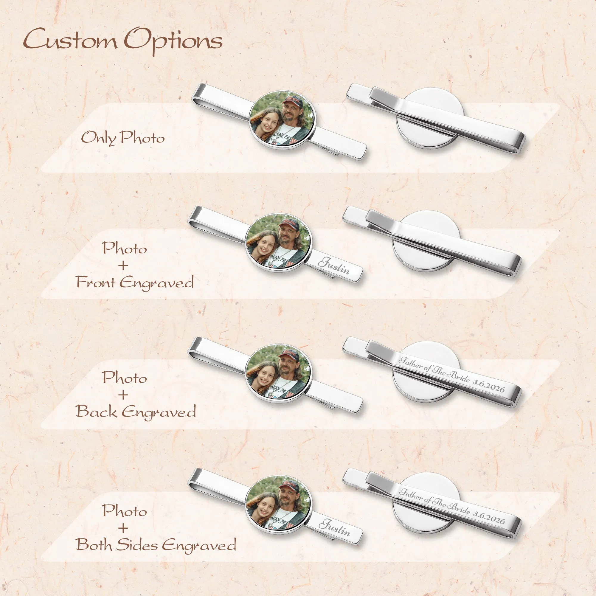 Custom Wedding Photo Tie Clip sold by Anavia product image thumbnail 3