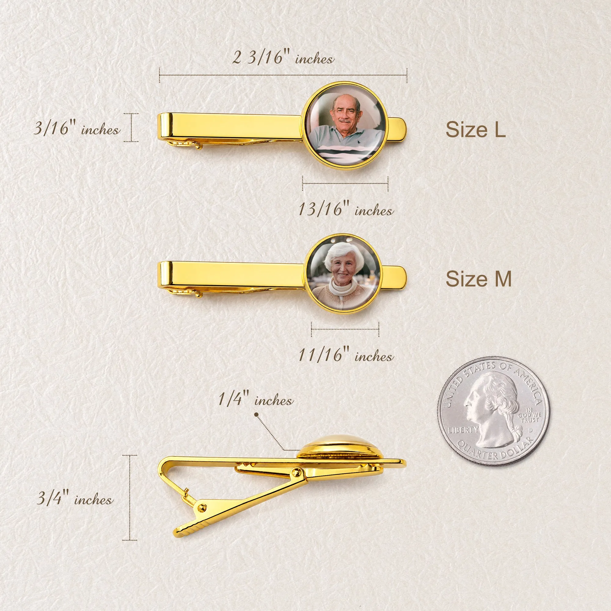 Round Memorial Tie Clip with Glass Dome Cab sold by Anavia product image thumbnail 4