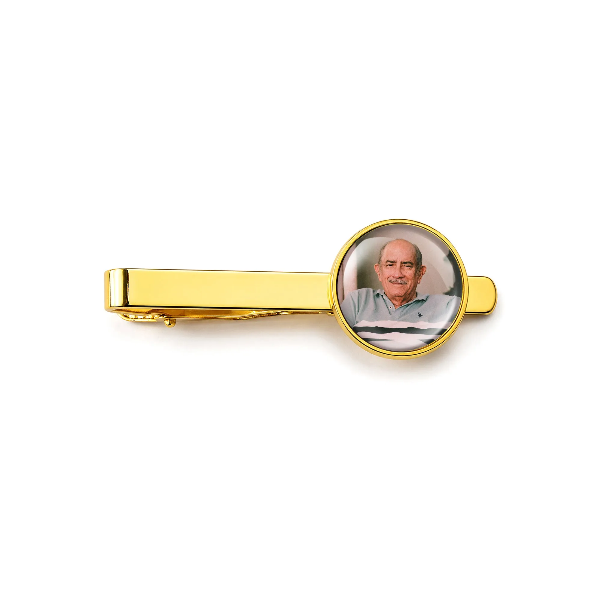 Round Memorial Tie Clip with Glass Dome Cab sold by Anavia