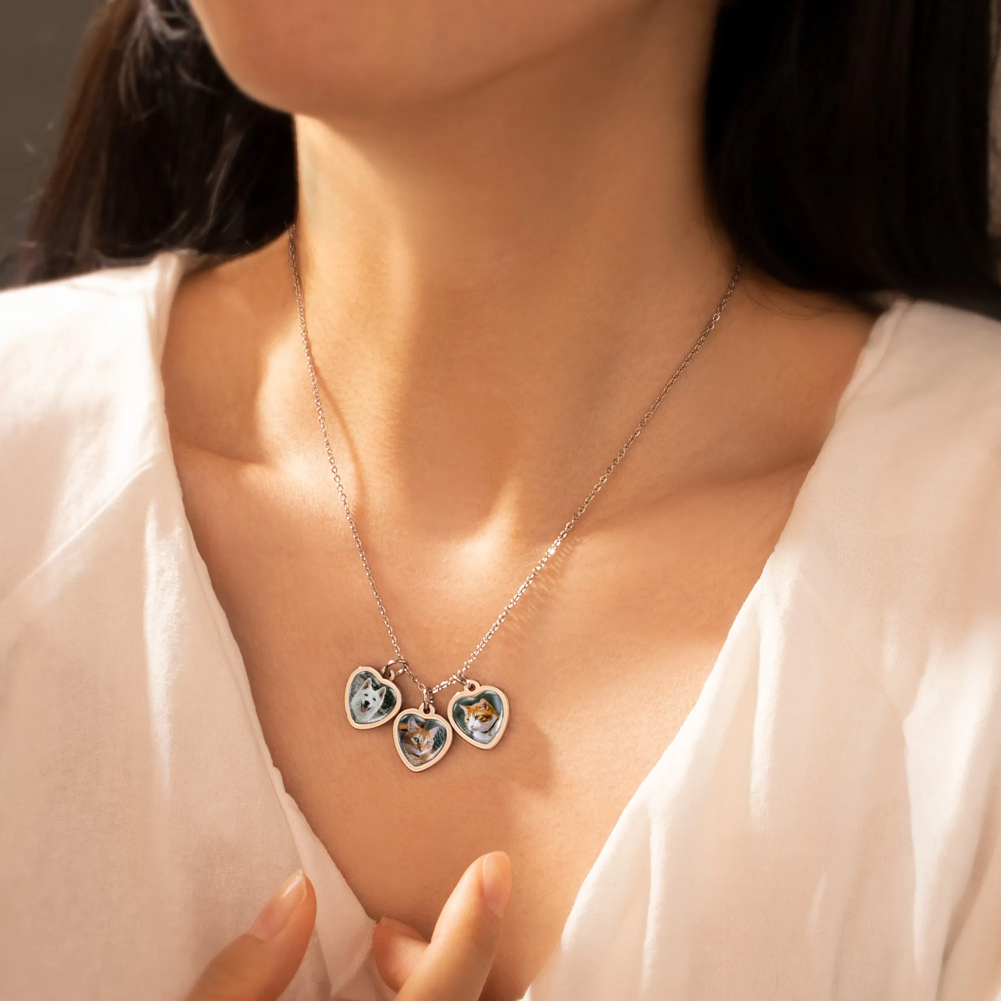 Heart Pet Photo Necklace with Glass Dome Cab sold by Anavia product image thumbnail 2