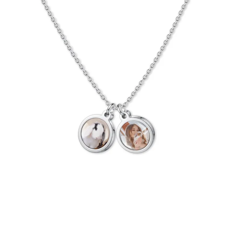 Round Pet Photo Necklace with Glass Dome Cab made by Anavia