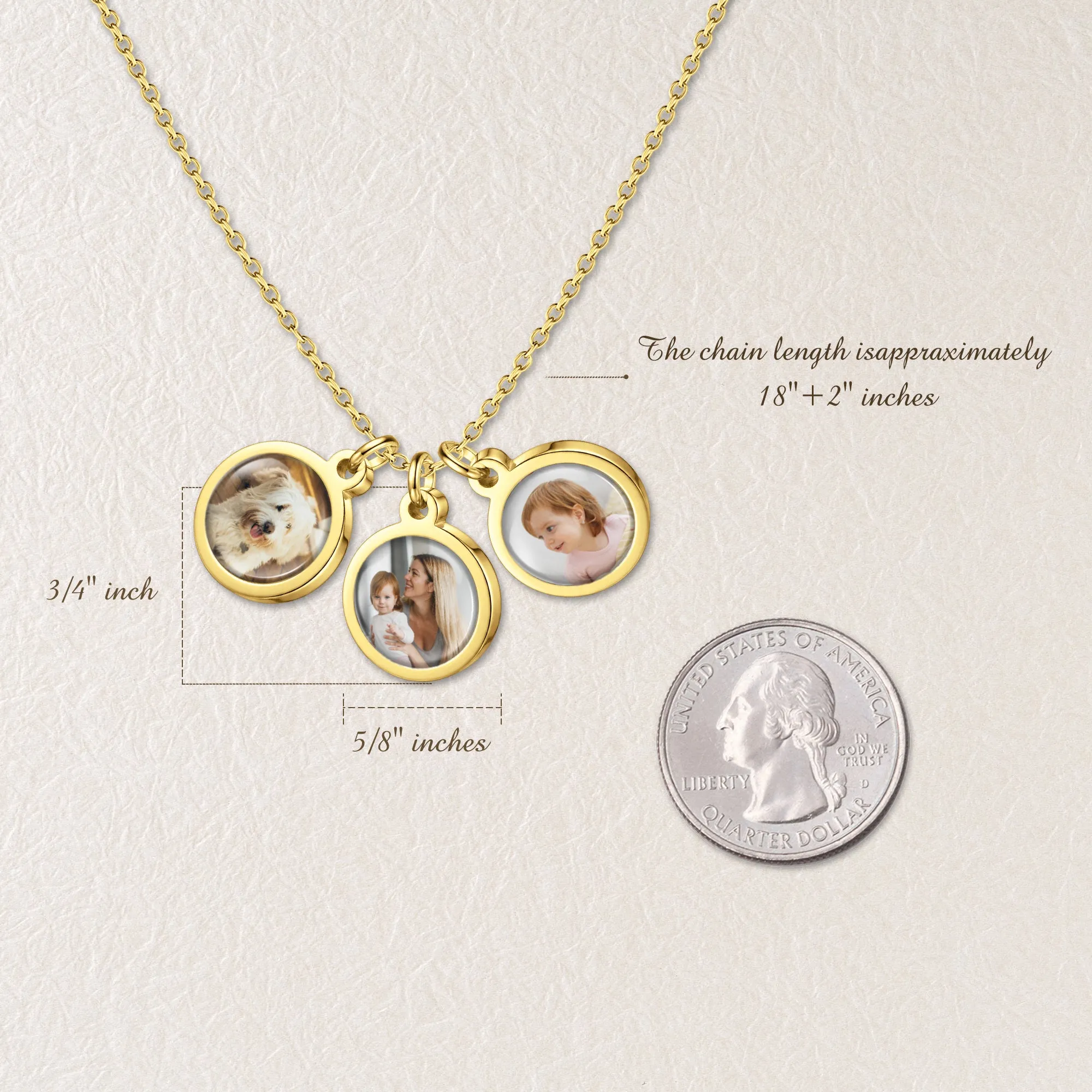 Round Pet Photo Necklace with Glass Dome Cab sold by Anavia product image thumbnail 3
