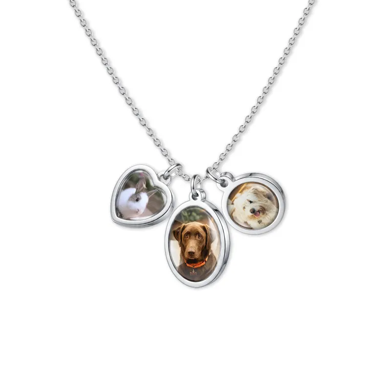 Multi-Shape Pet Photo Necklace with Glass Dome Cab made by Anavia