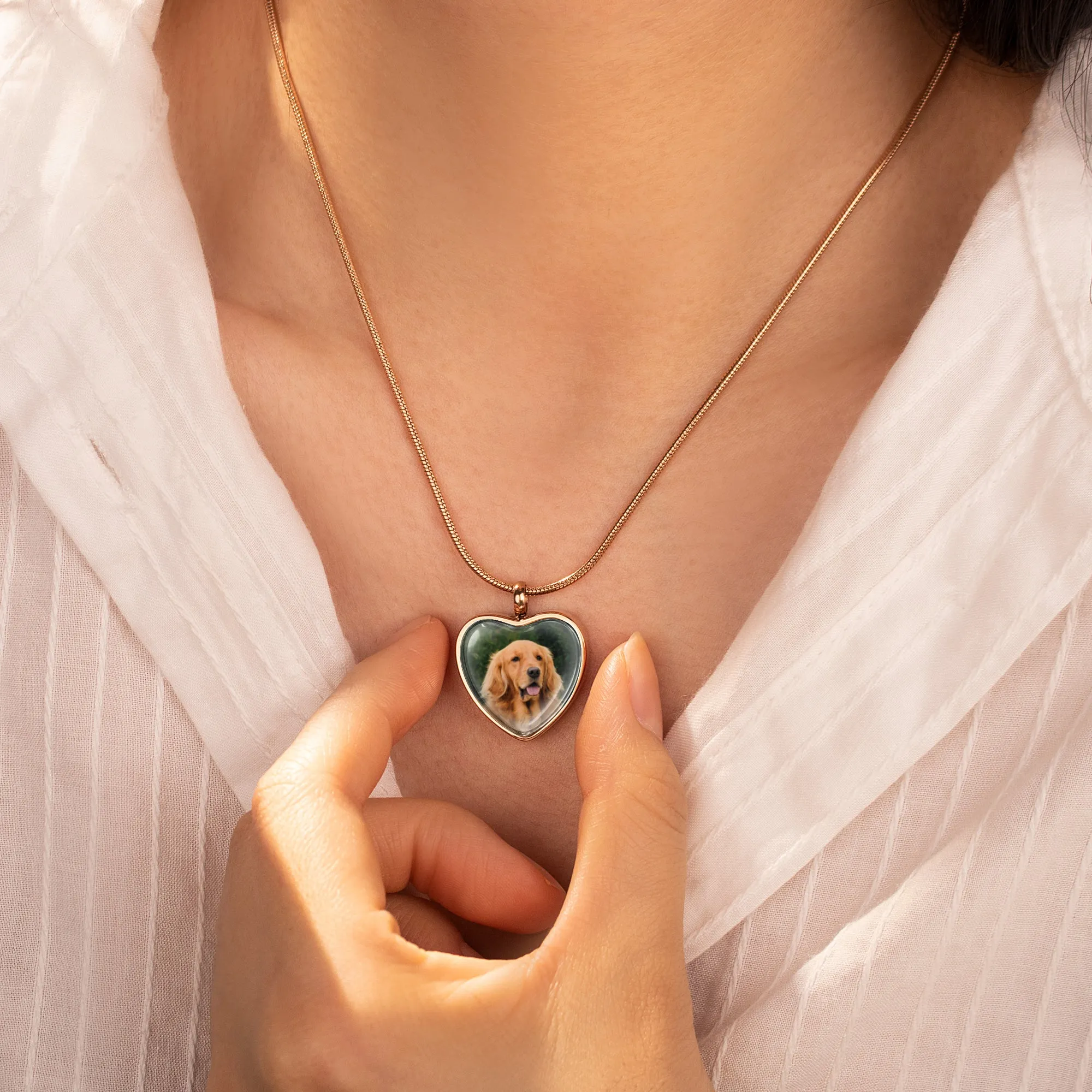 Heart Pet Memorial Ashes Holder Necklace with Photo sold by Anavia product image thumbnail 2