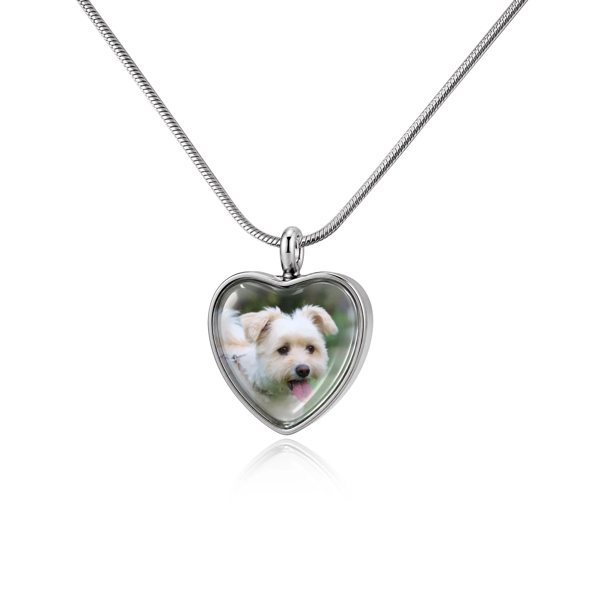 Heart Pet Memorial Ashes Holder Necklace with Photo sold by Anavia