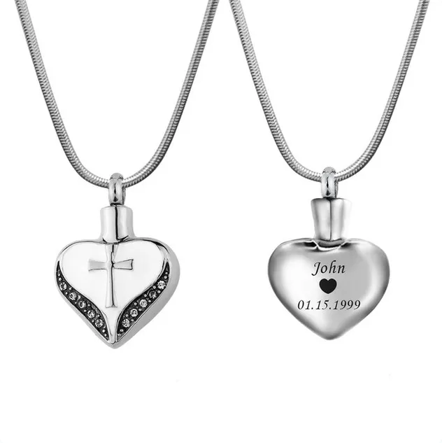 Cross on Heart Memorial Necklace sold by Anavia product image thumbnail 4