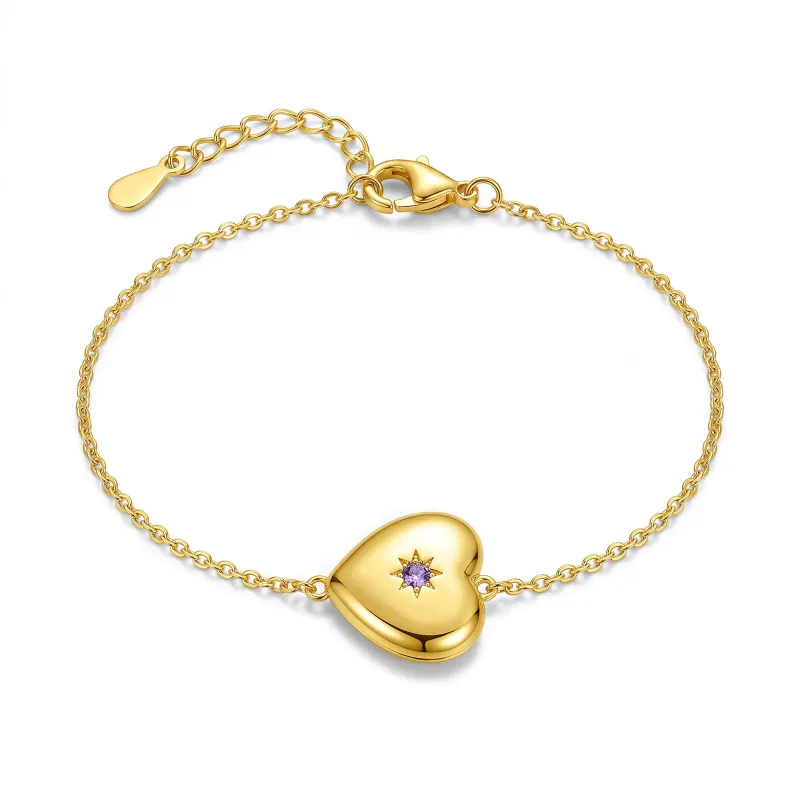 Birthstone Heart Locket Bracelet made by Anavia