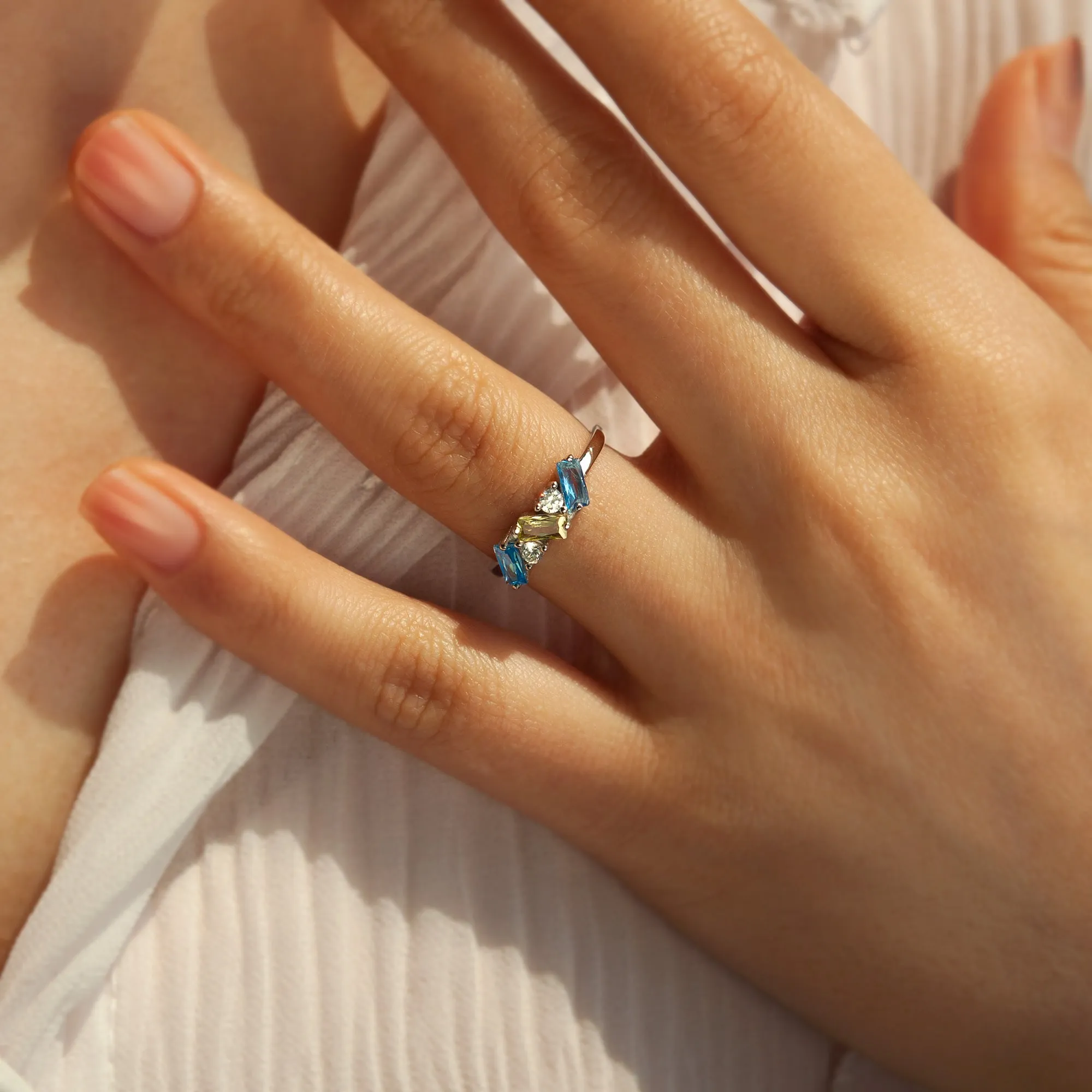 Personalized Square Shaped Birthstone Ring sold by Anavia product image thumbnail 2