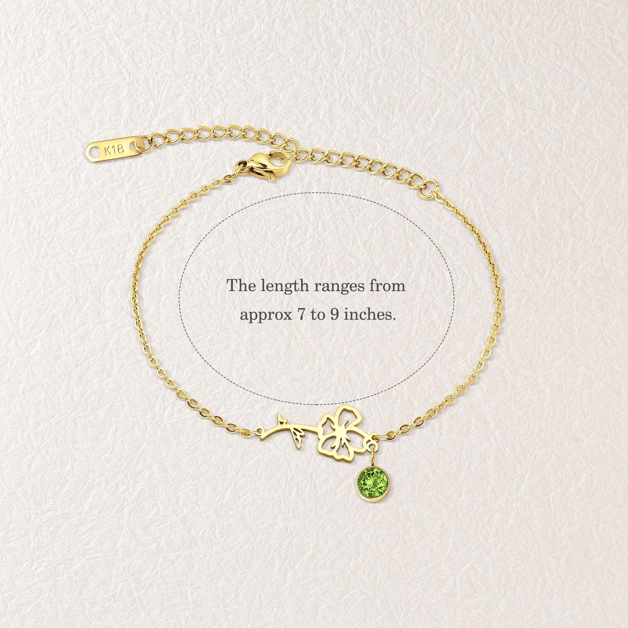 Birth Flower and Birth Stone Bracelet sold by Anavia product image thumbnail 3