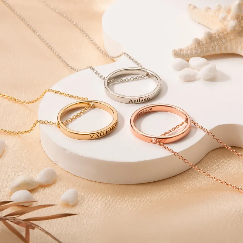 Personalized Ring Necklace sold by Anavia