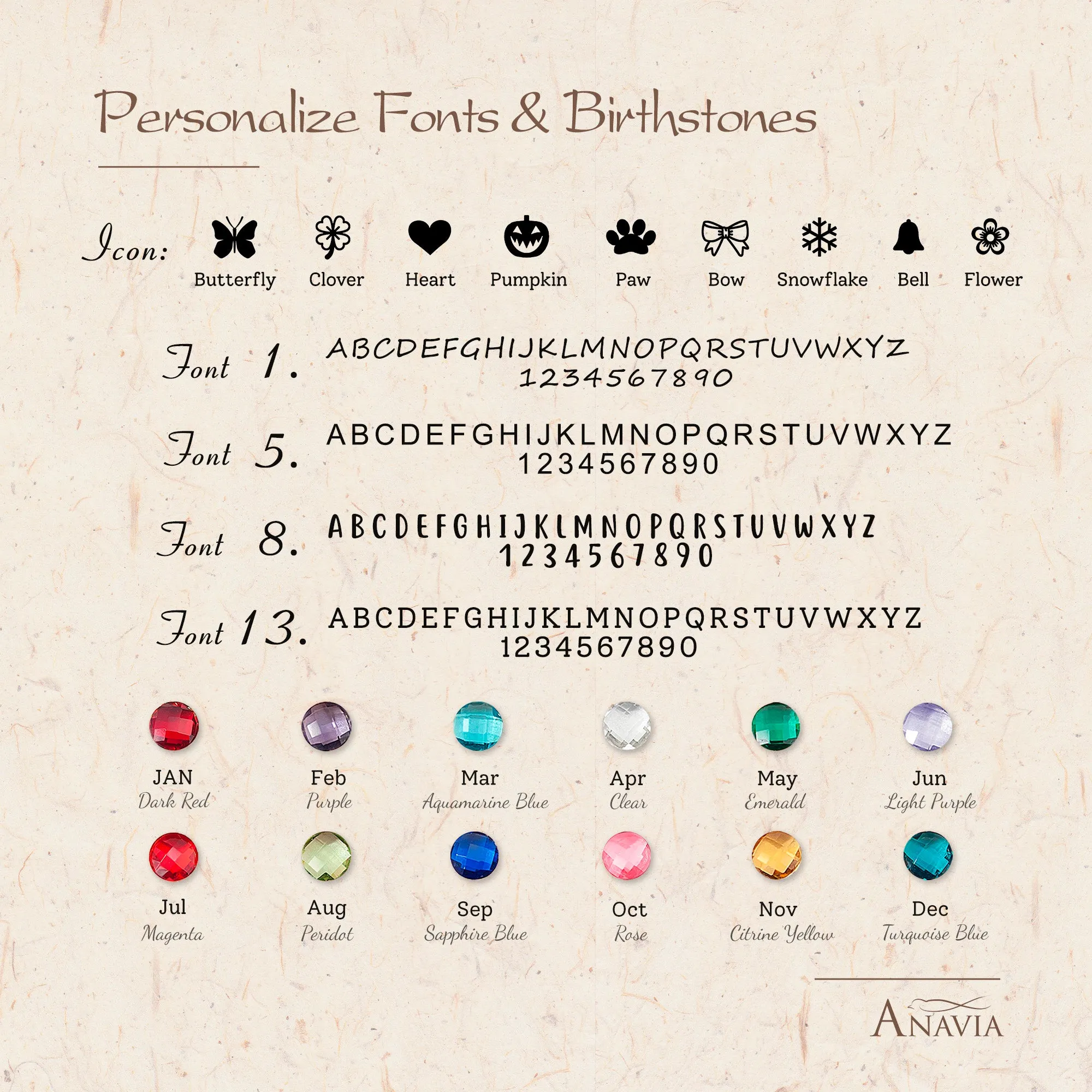 Birthstone and Charm Necklace sold by Anavia product image thumbnail 3