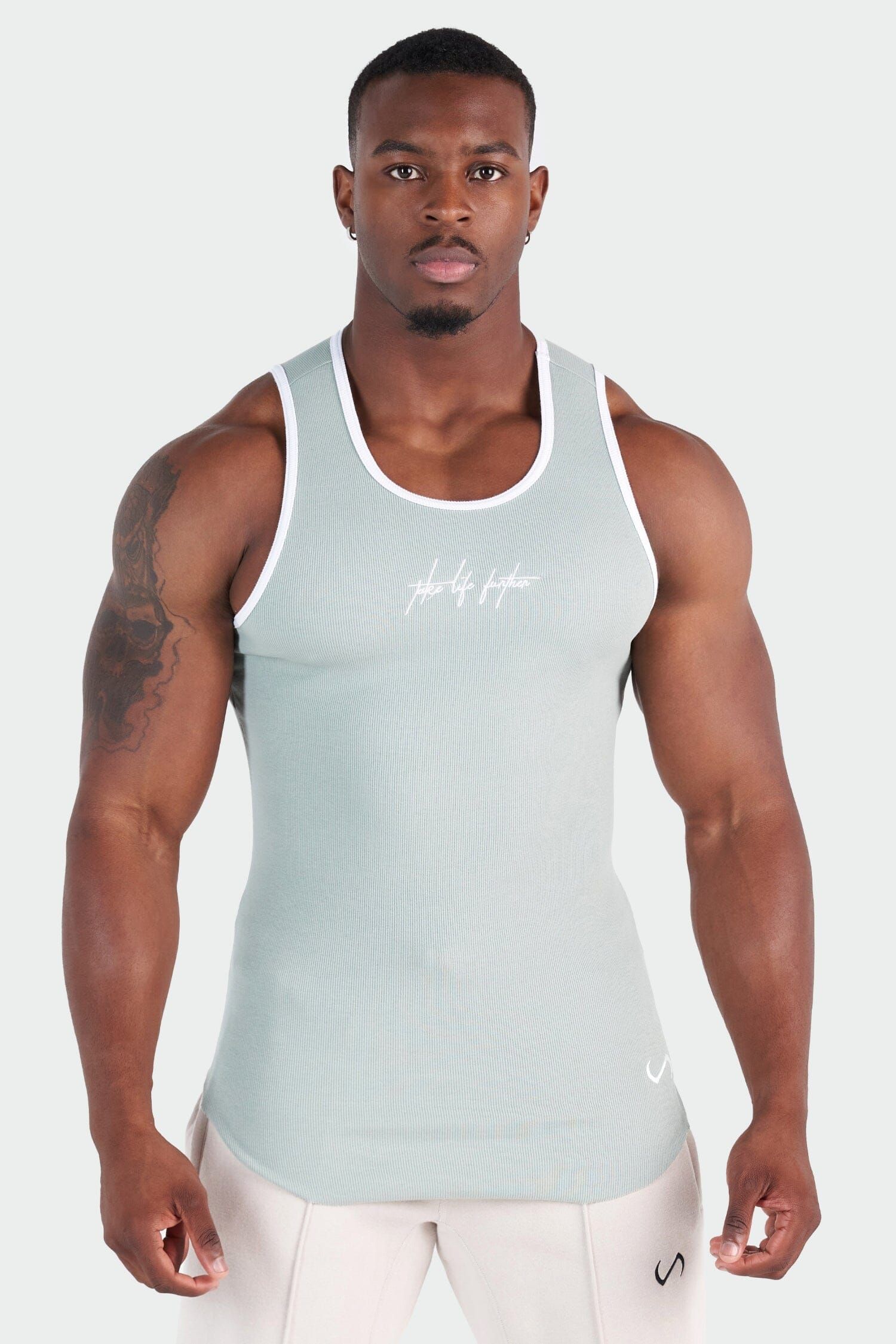 Script Ribbed Fitted Tank sold by TLF Apparel