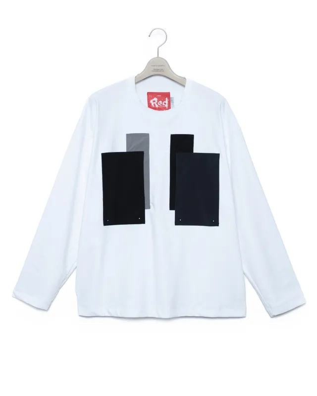 Patchwork Pocket Rash Guard Long Sleeve - Wh x Gray made by Fumito Ganryu
