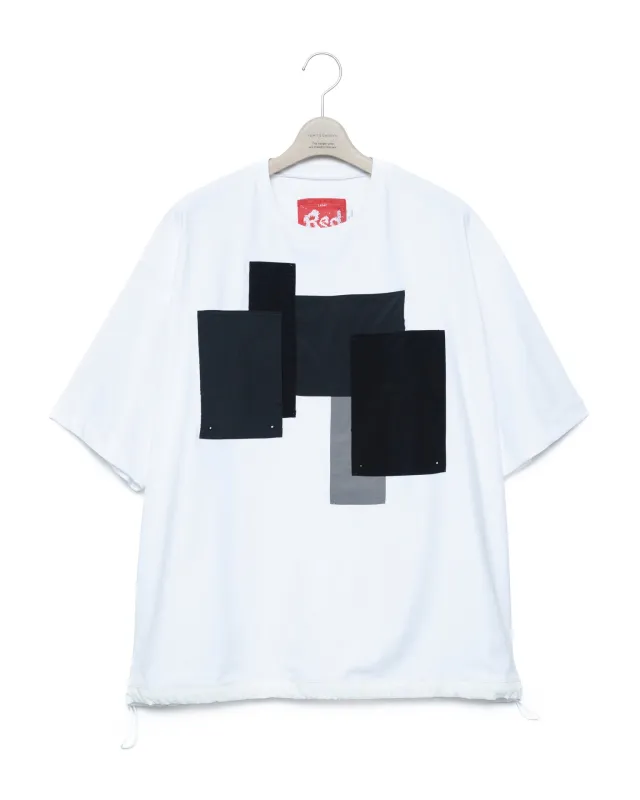 Patchwork Pocket Rash Guard Short Sleeves - Wh x Gray made by Fumito Ganryu