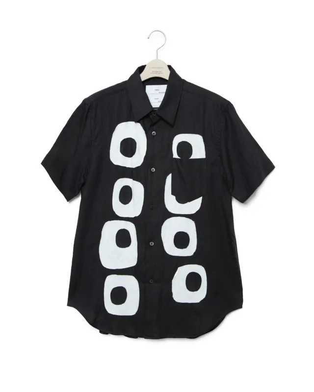 Pattern Patchwork Linen Shirt - Black X White made by Fumito Ganryu