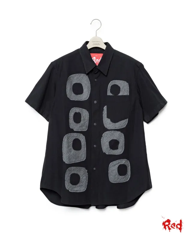 Pattern Patchwork Chambray Shirt - Solid Black X Black made by Fumito Ganryu