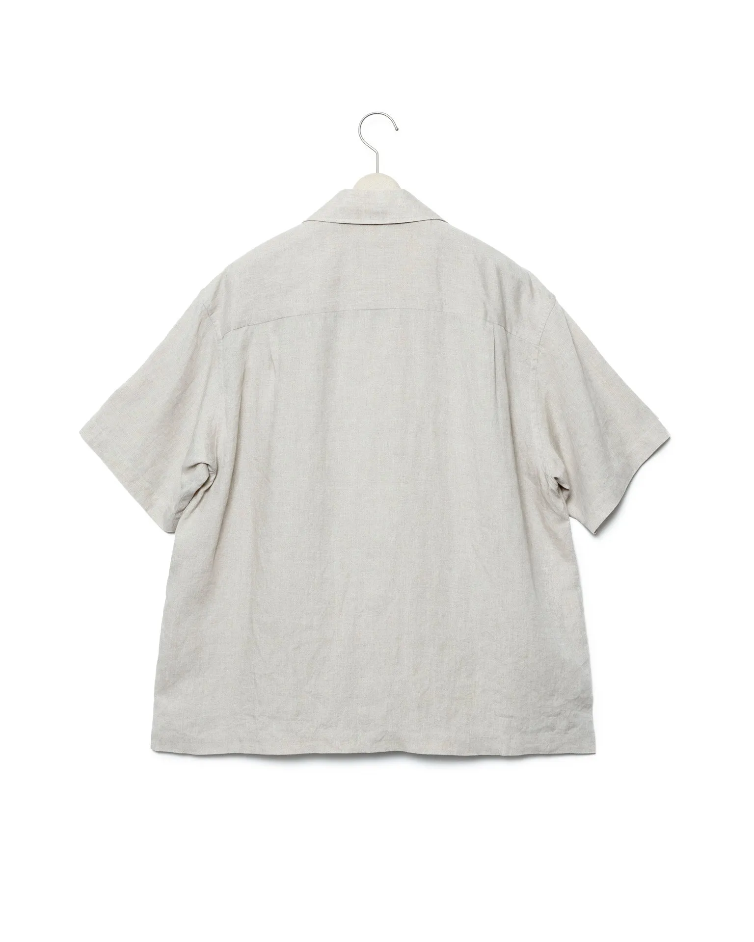 Side Vents Op Collar Linen Shirt - Ecru sold by Fumito Ganryu product image thumbnail 2