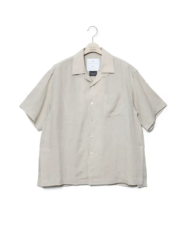 Side Vents Op Collar Linen Shirt - Ecru made by Fumito Ganryu