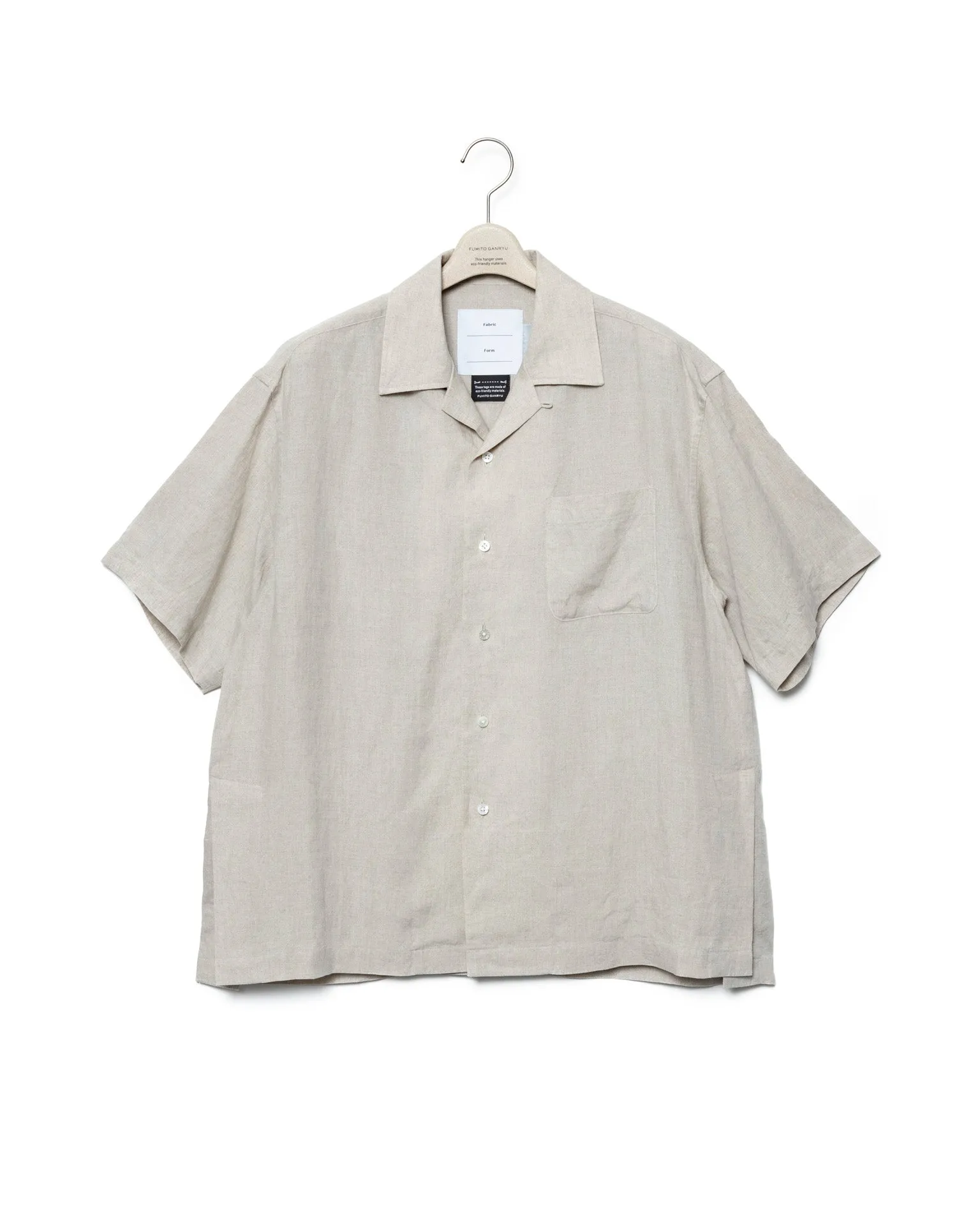 Side Vents Op Collar Linen Shirt - Ecru sold by Fumito Ganryu