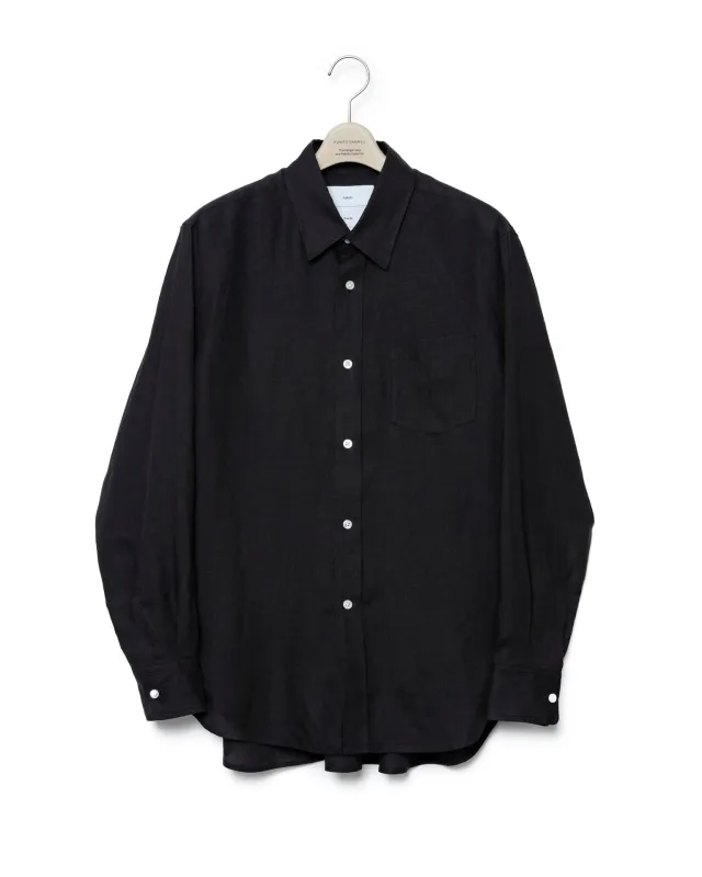 Watteau Gathered Shirt - Black made by Fumito Ganryu