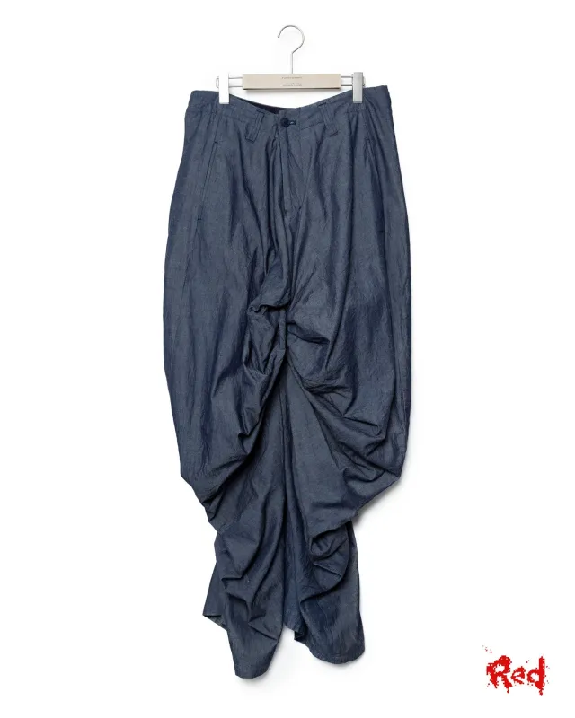 Draped Chambray Pants - Indigo made by Fumito Ganryu