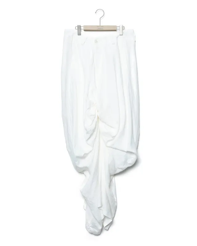 Draped Linen Pants - White made by Fumito Ganryu