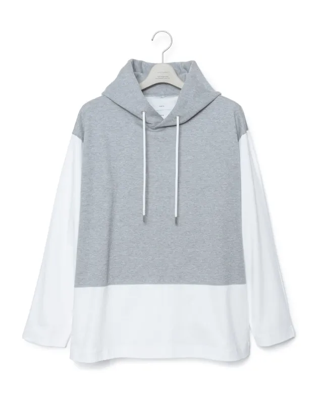 Inner Hoodie T-Shirt - White X Heather Gray made by Fumito Ganryu