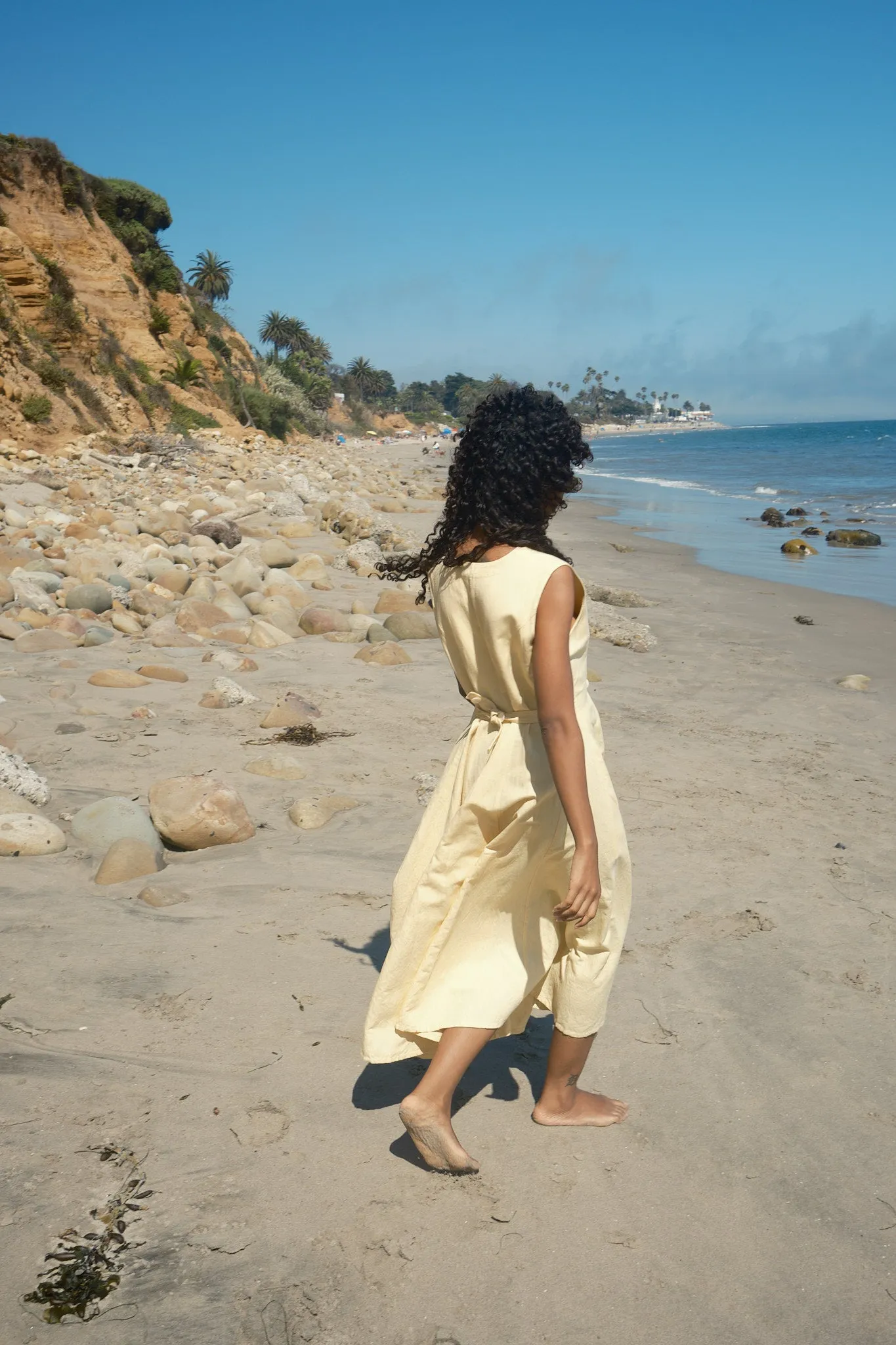 Sleeveless Baroness Cotton/Linen Dress - Butter sold by Nikki Chasin product image thumbnail 5