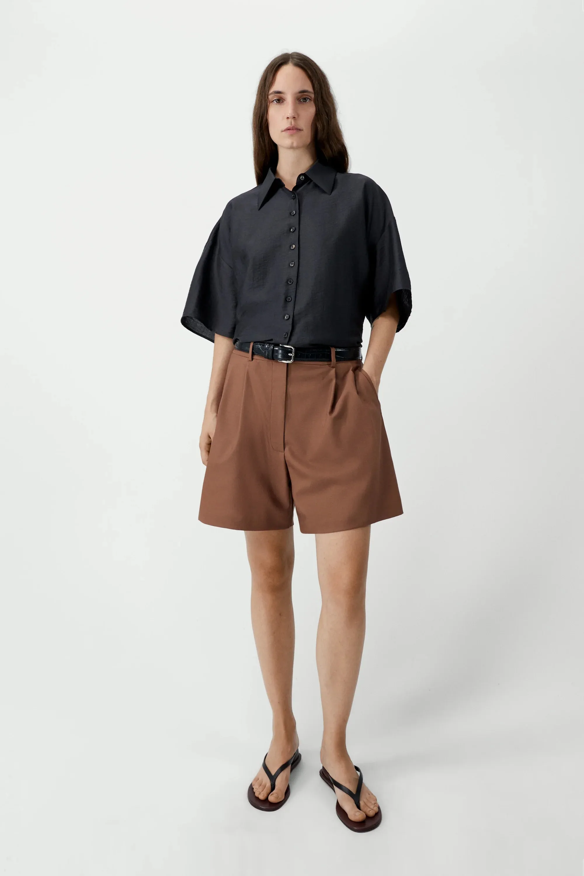 Tailored Shorts - Clove sold by Nikki Chasin product image thumbnail 3