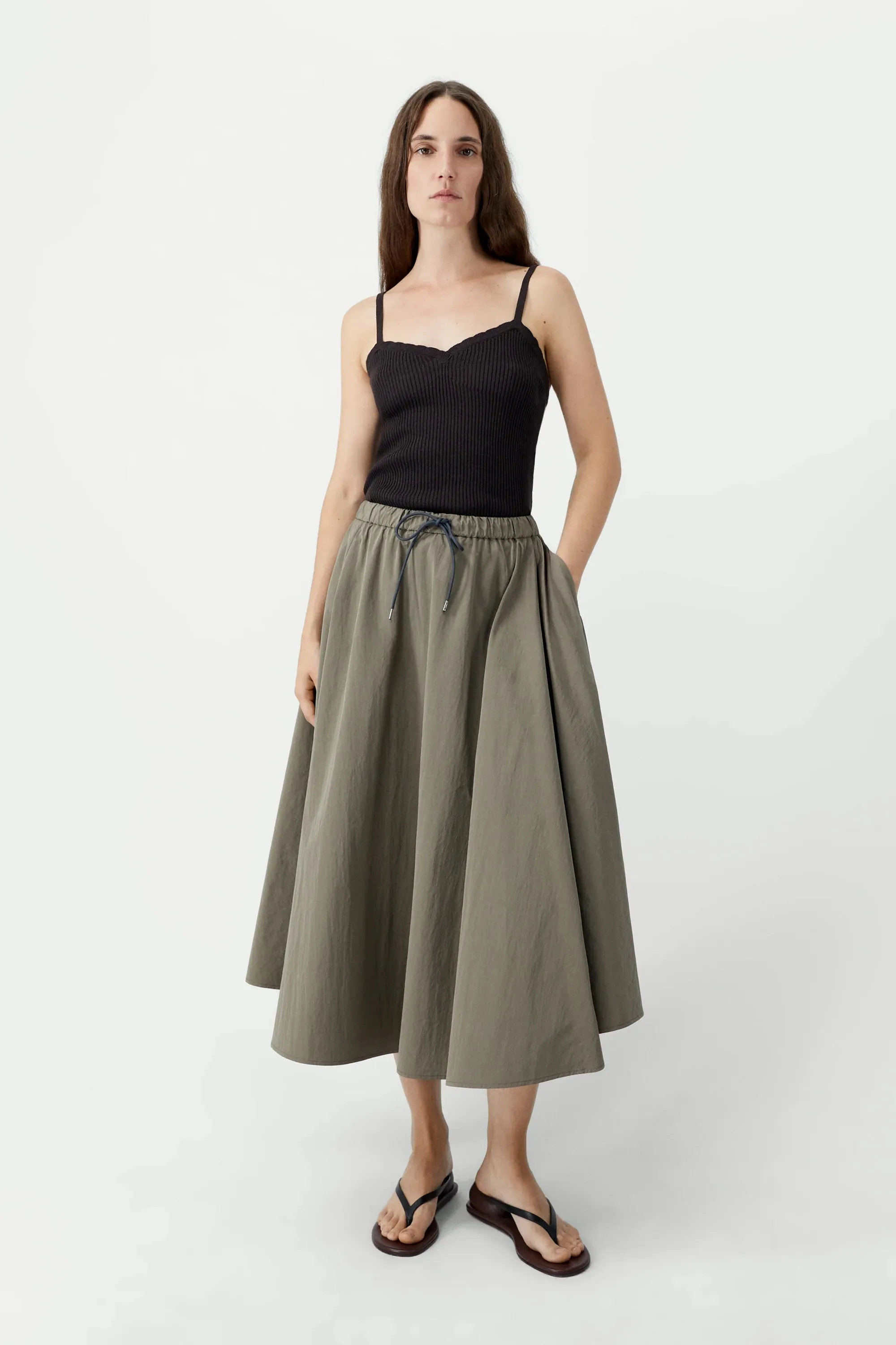 Cotton & Silk Ribbed Tank Top - Black sold by Nikki Chasin product image thumbnail 3