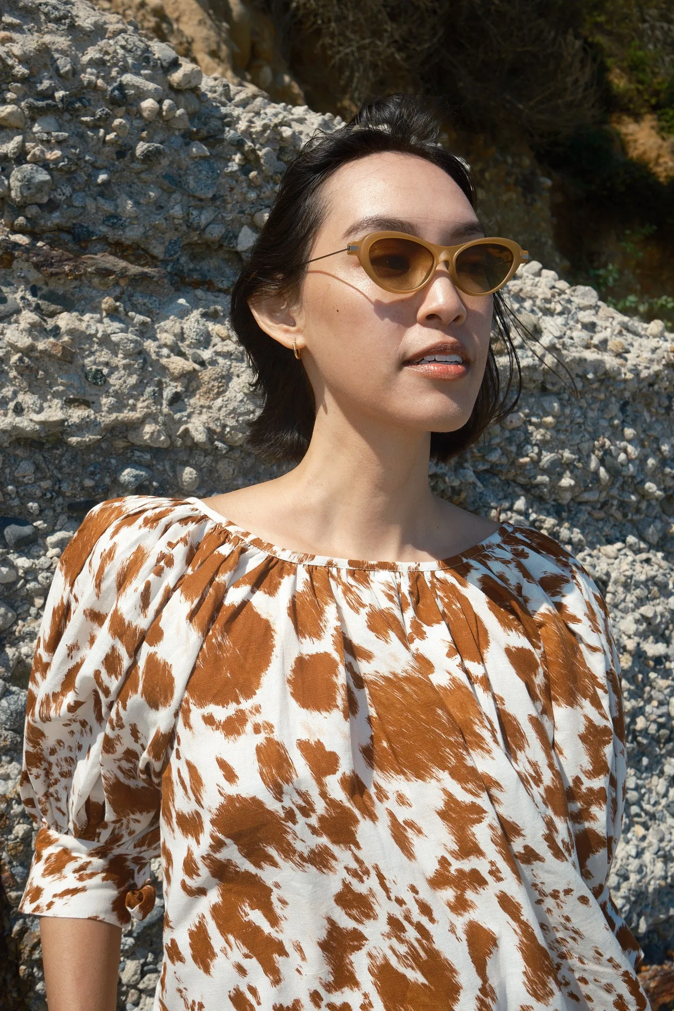 Juli Top Puff Sleeve Top - Cow Print sold by Nikki Chasin product image thumbnail 3