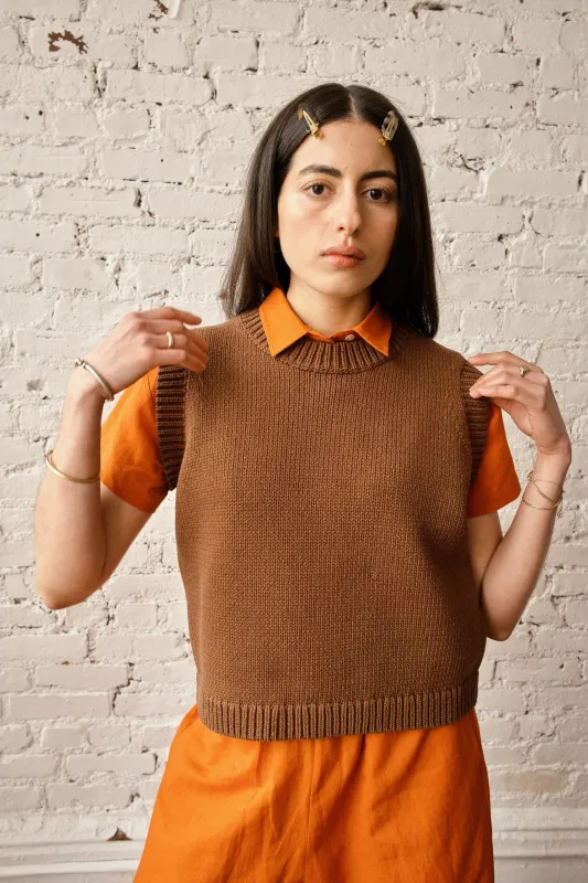 Shape Cotton Vest - Mocha made by Nikki Chasin