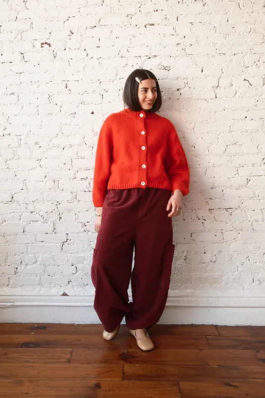 Chef Pants - Wine Horizontal Corduroy made by MEALS