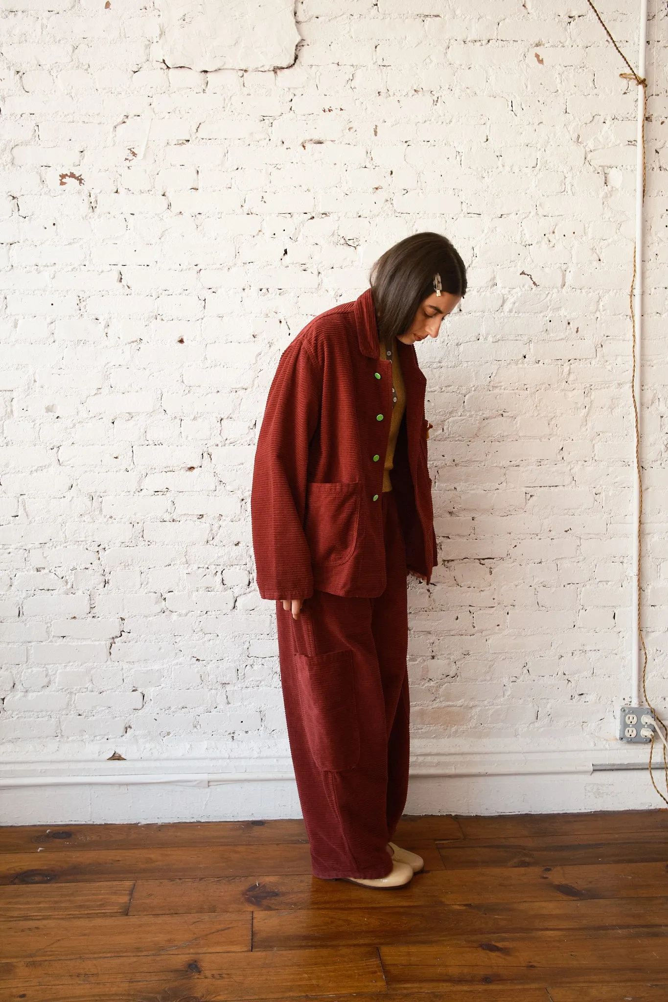 Forager Coat - Horizontal Corduroy Wine sold by Nikki Chasin product image thumbnail 4