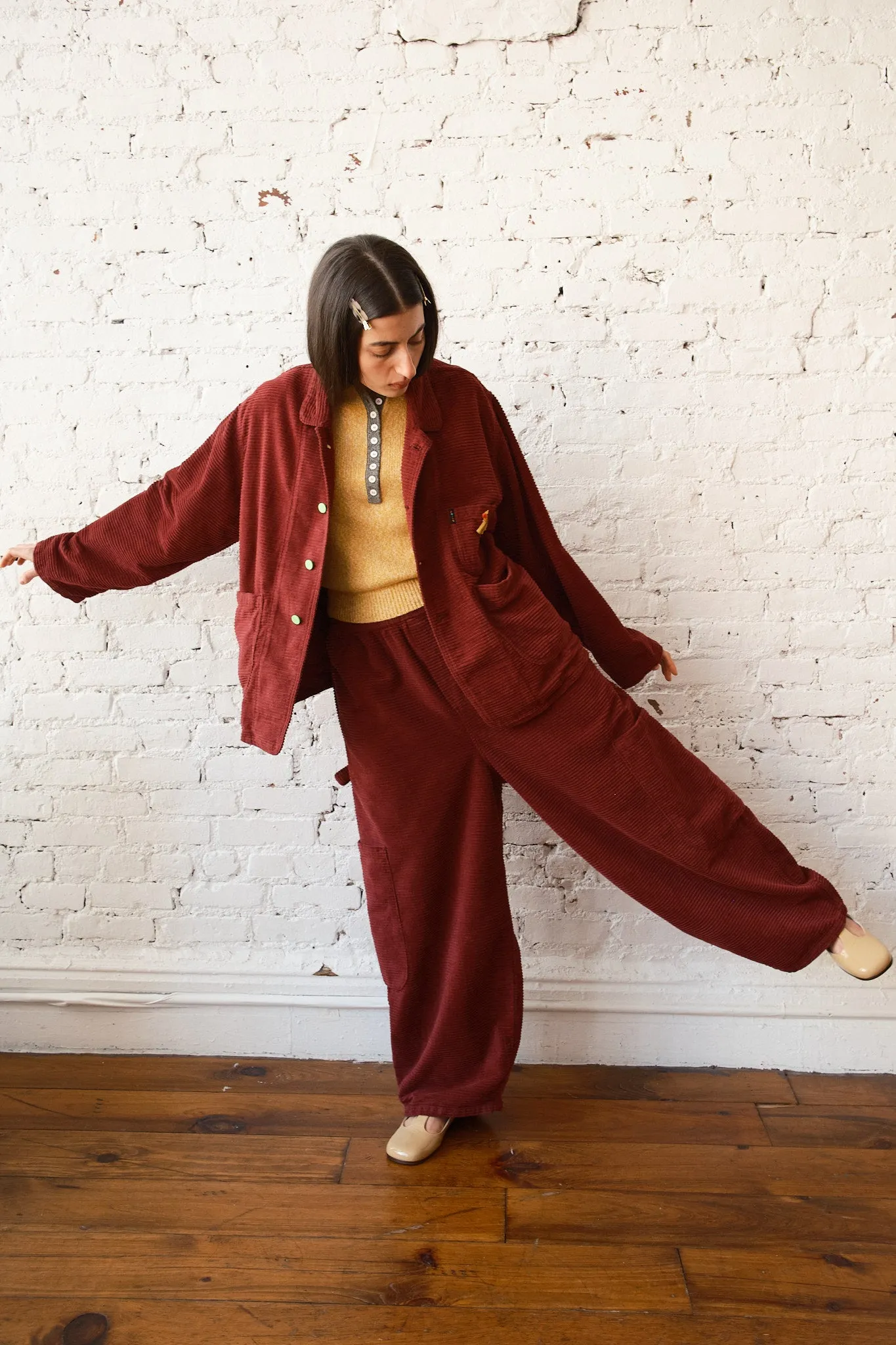 Forager Coat - Horizontal Corduroy Wine sold by Nikki Chasin product image thumbnail 3
