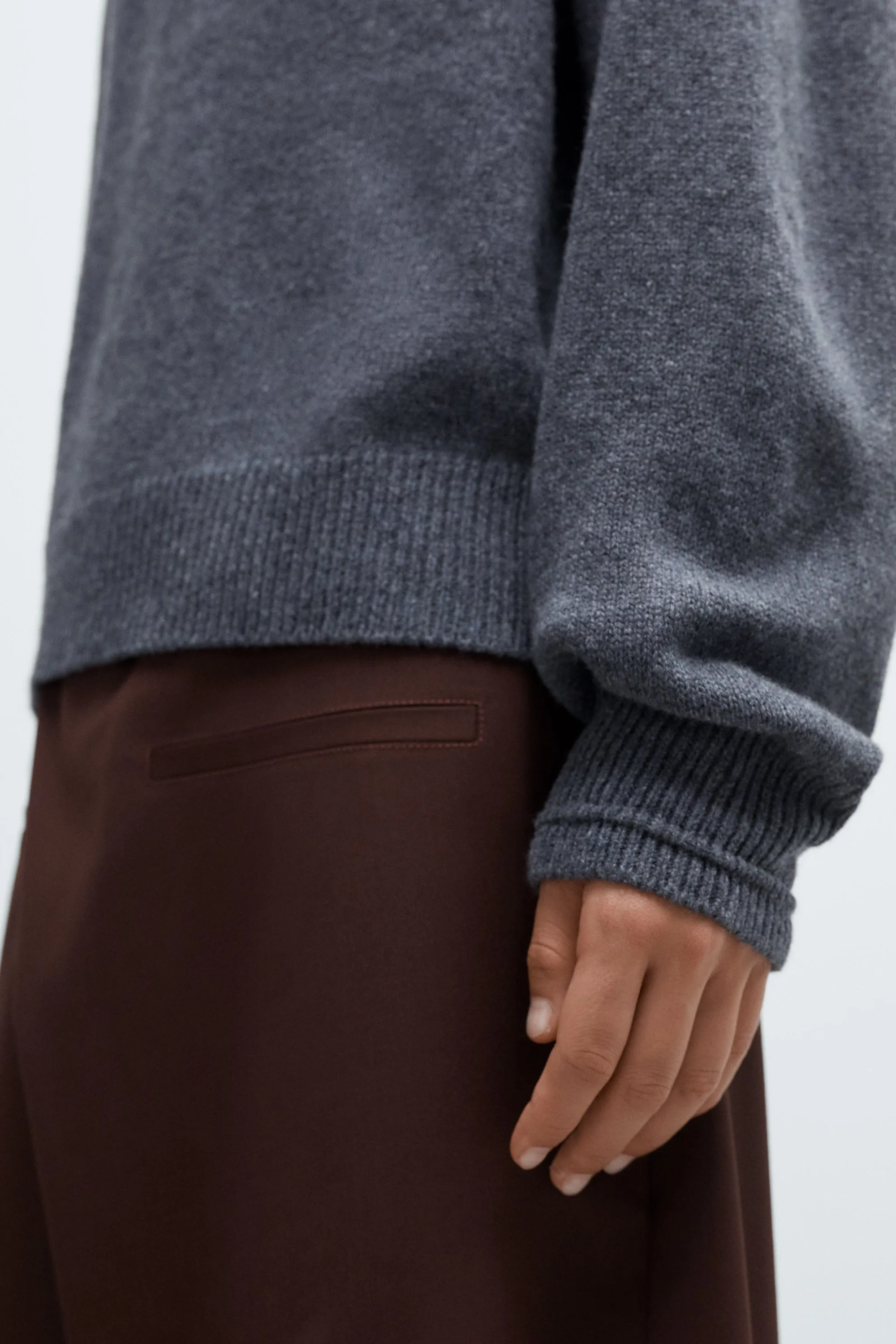 Merino Wool Polo Sweater - Grey sold by Nikki Chasin product image thumbnail 2