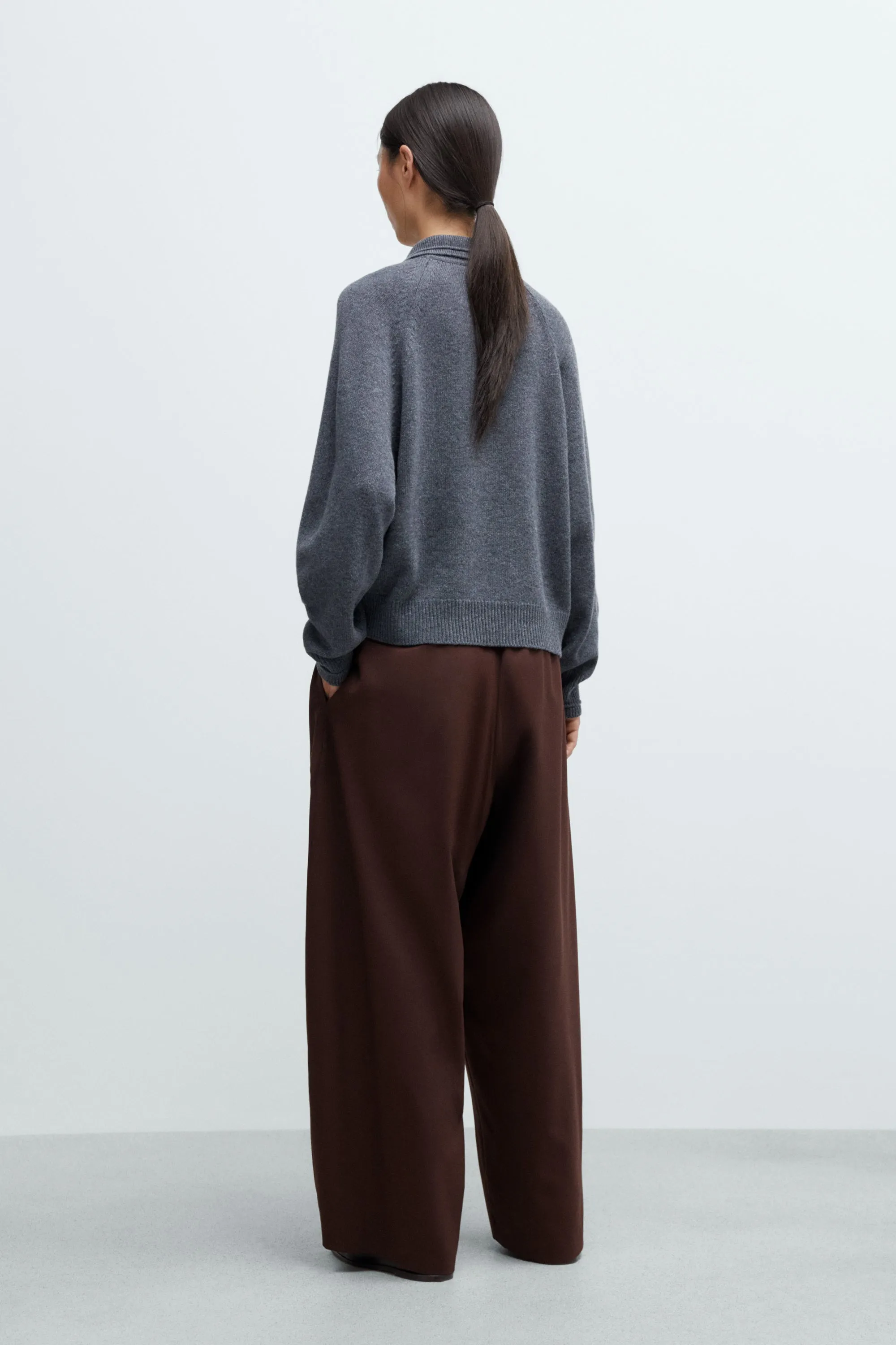 Merino Wool Polo Sweater - Grey sold by Nikki Chasin product image thumbnail 3