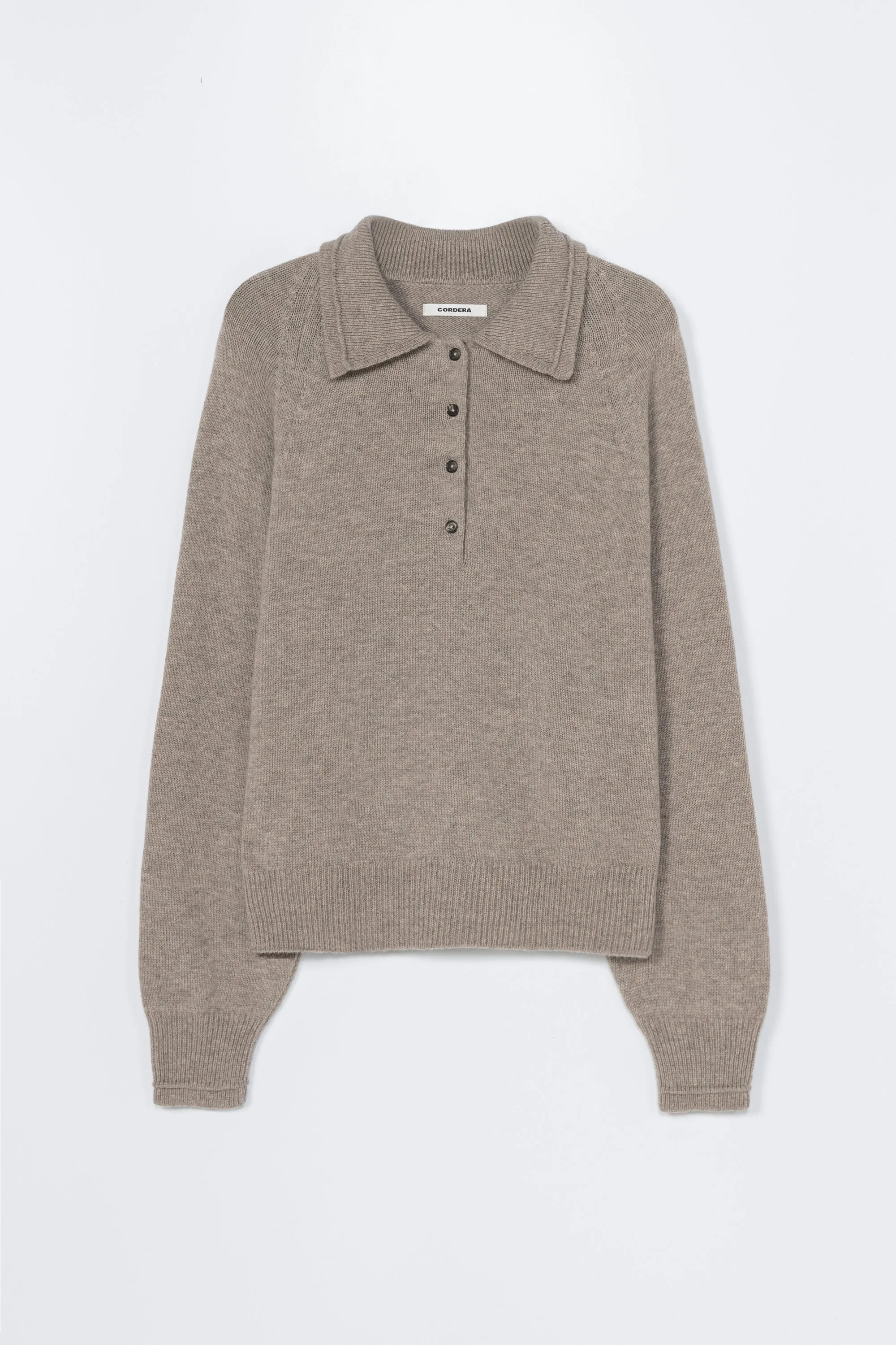 Merino Wool Polo Sweater - Taupe sold by Nikki Chasin product image thumbnail 4