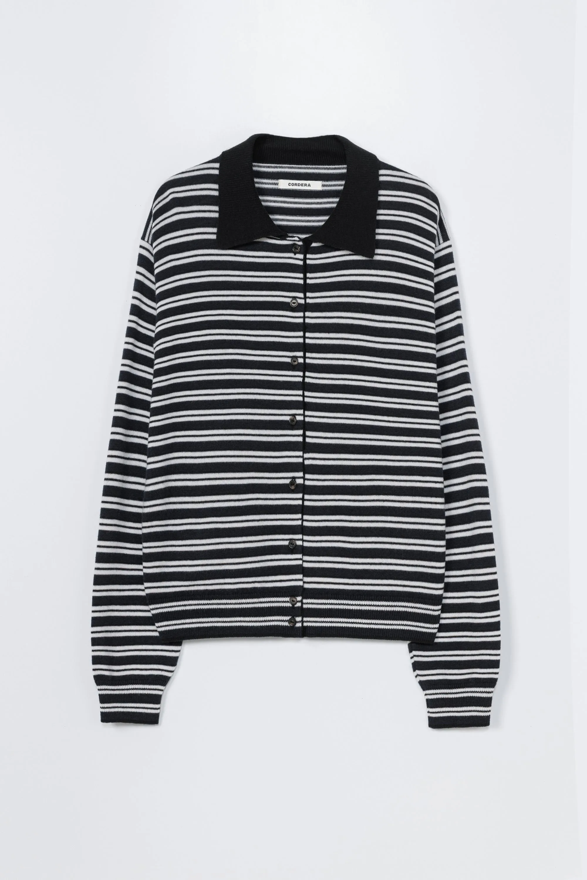 Merino Wool Striped Polo Cardigan sold by Nikki Chasin product image thumbnail 4