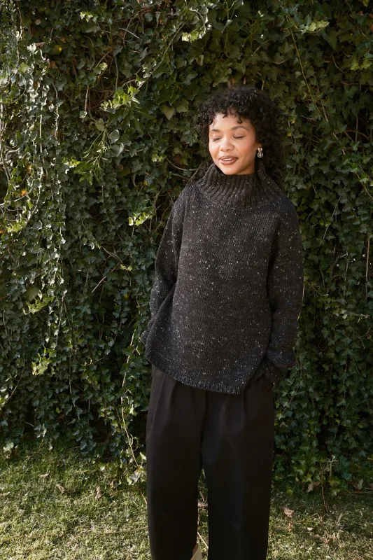 Silas Funnel Neck Pullover - Stone made by Nikki Chasin