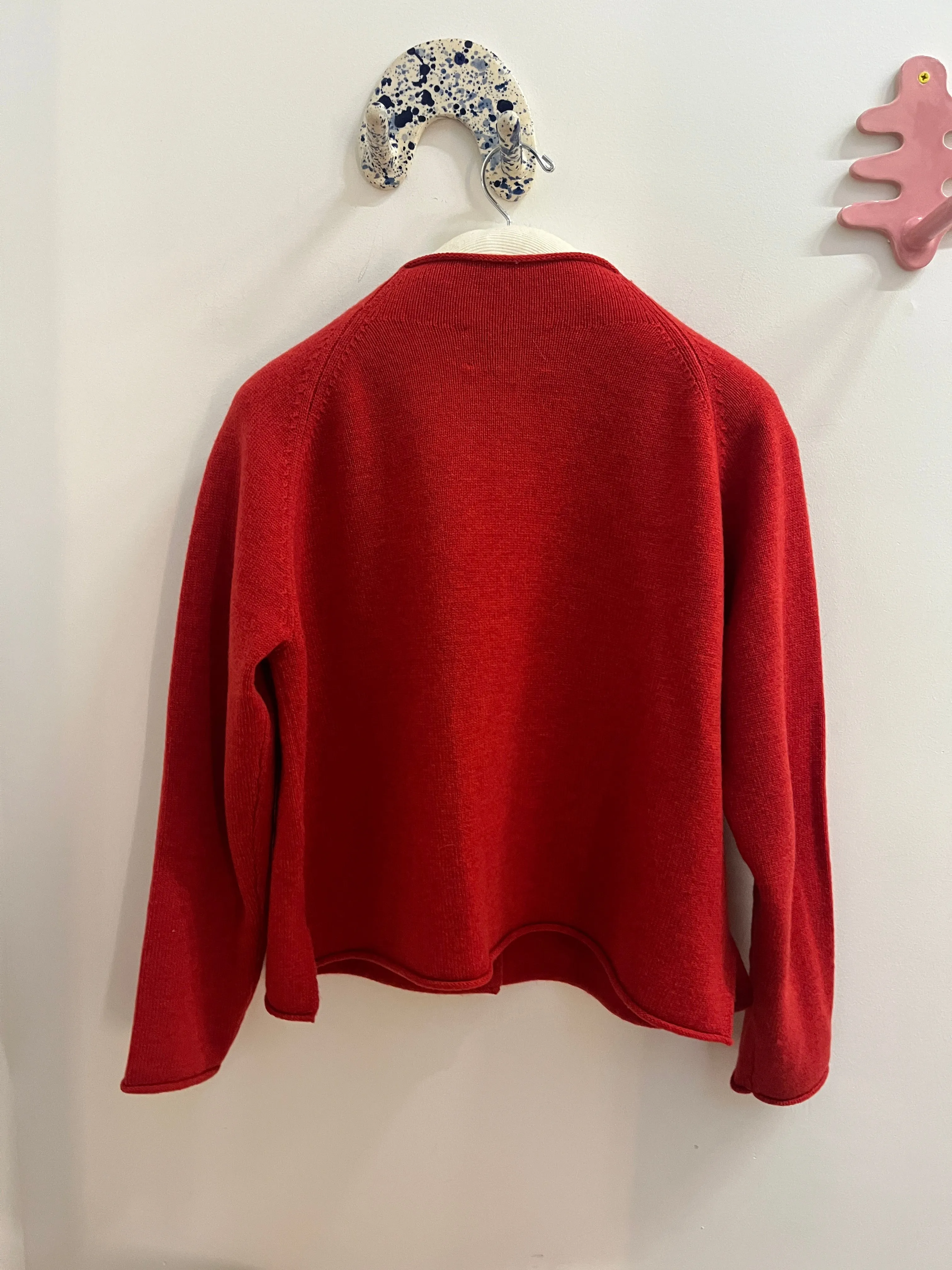 Ida Rollneck Cashmere/Merino Cardigan - Lava Red sold by Nikki Chasin product image thumbnail 3