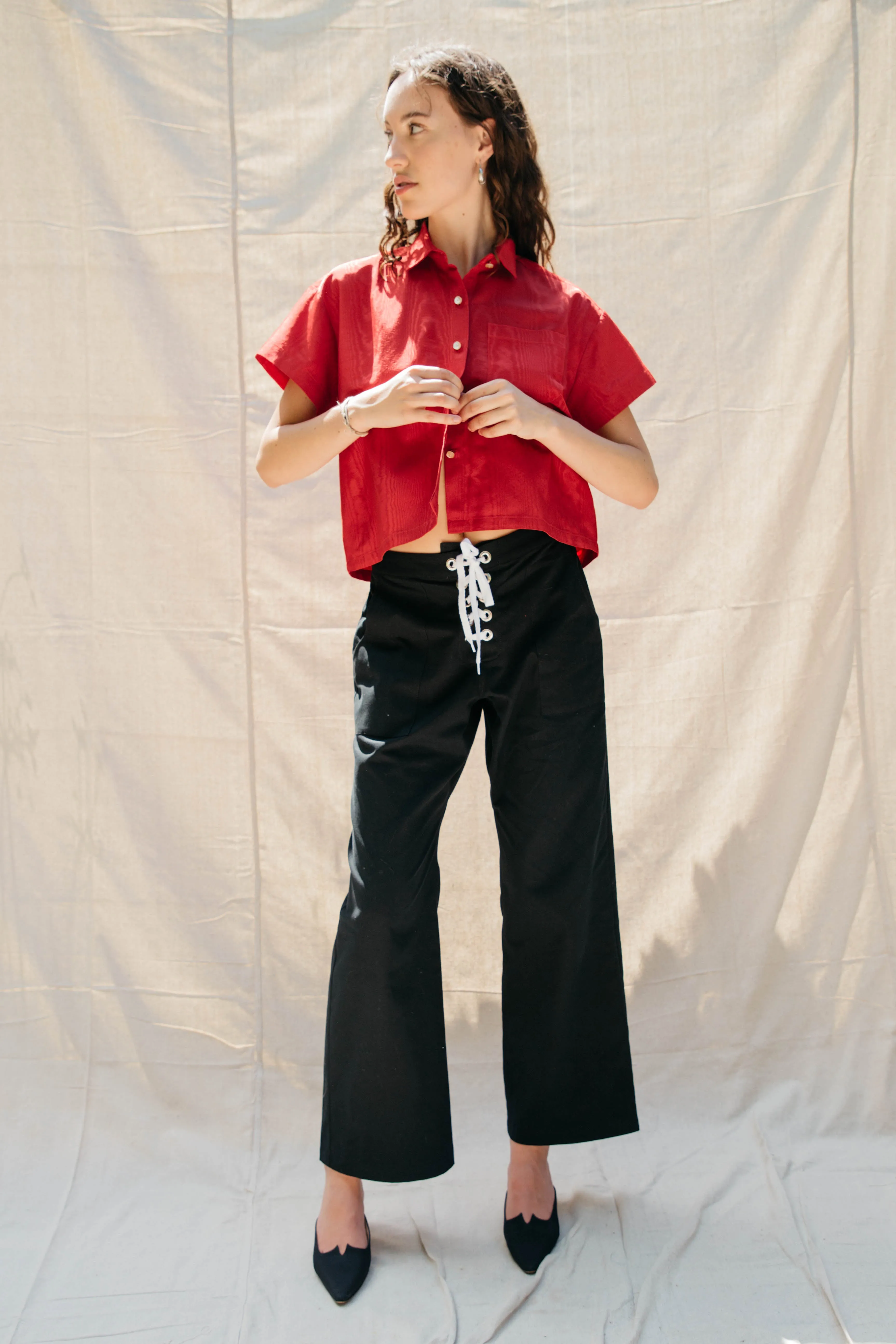 Corso Buttondown - Cherry Moire sold by Nikki Chasin product image thumbnail 3