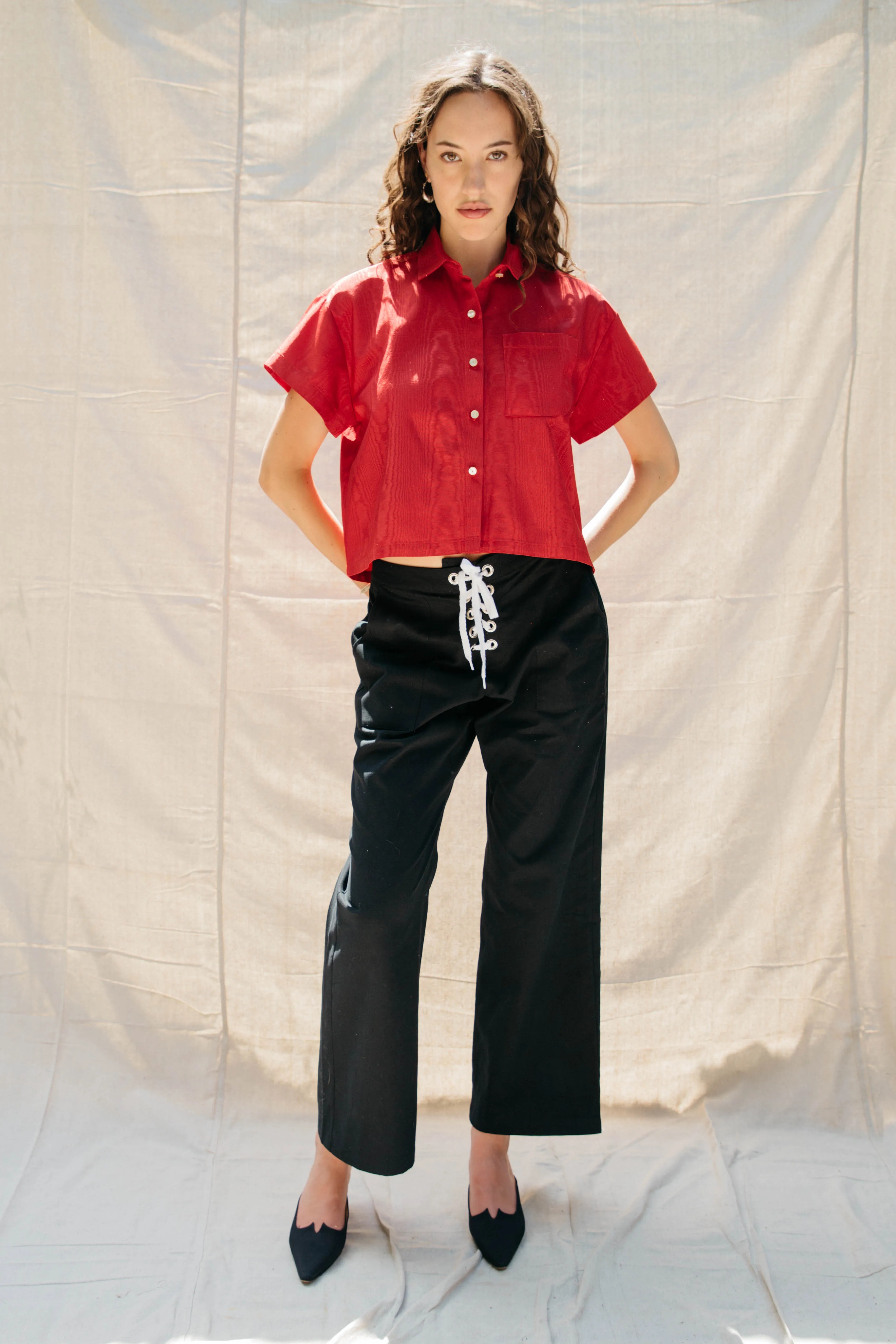 Corso Buttondown - Cherry Moire sold by Nikki Chasin product image thumbnail 4