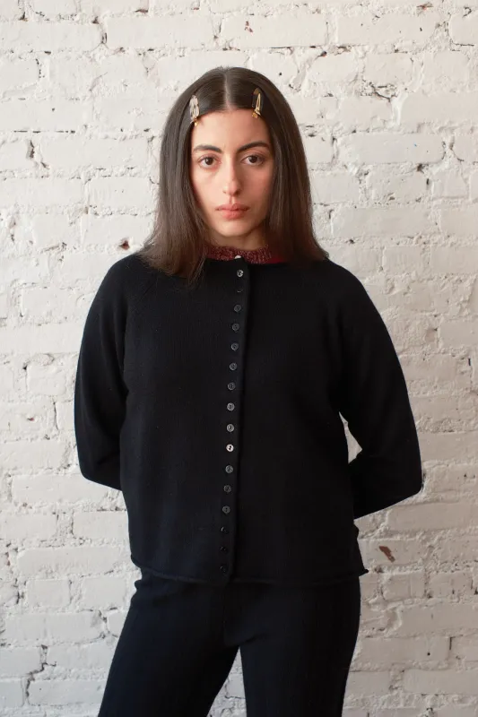 Ida Rollneck Cardigan - Black made by Nikki Chasin
