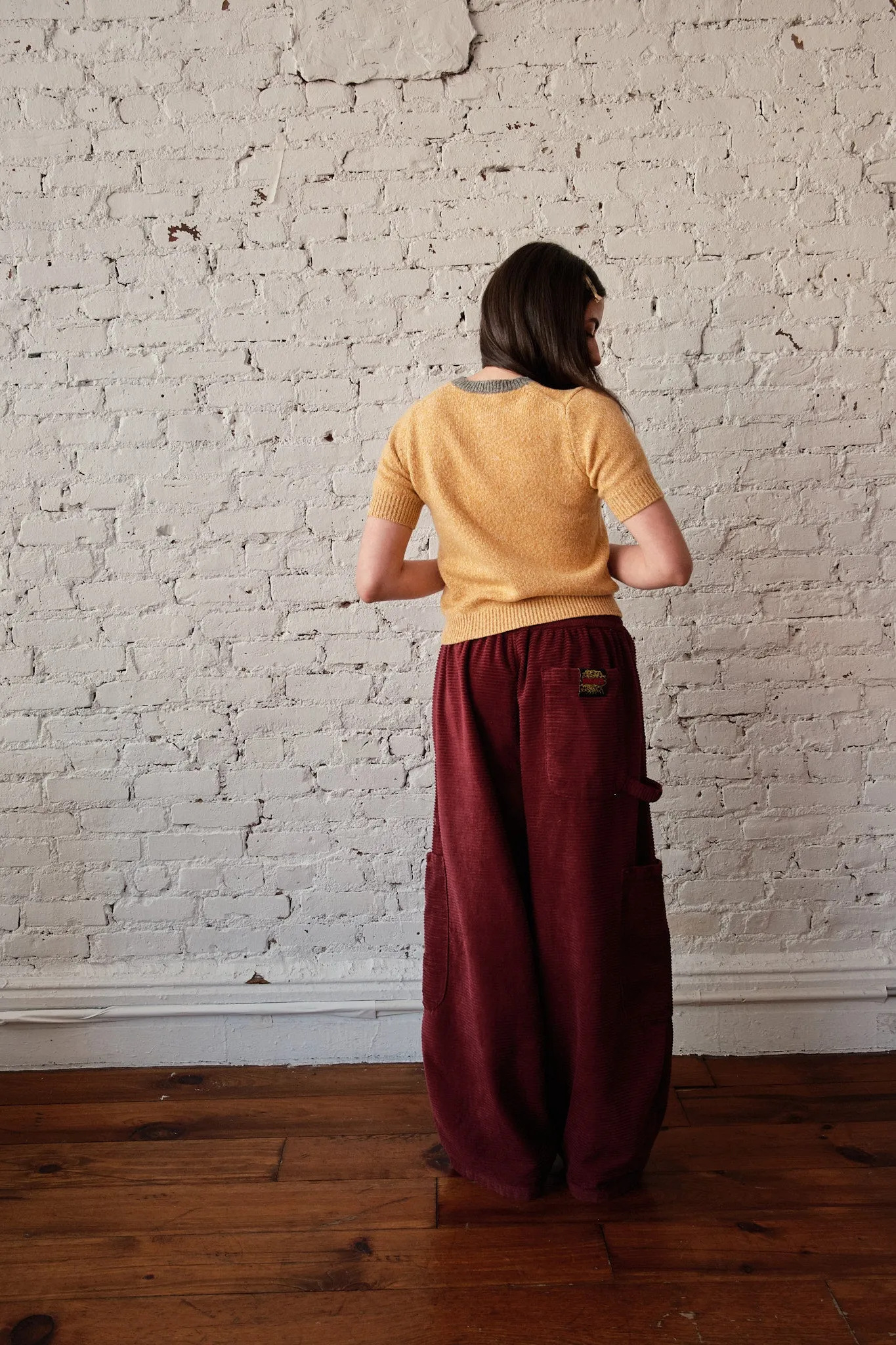 Cecilia Marl Cashmere Henley- Mustard/Dove sold by Nikki Chasin product image thumbnail 4
