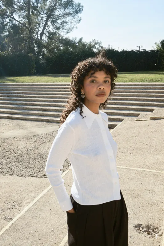 Knit Ruthie Buttondown - White made by Nikki Chasin