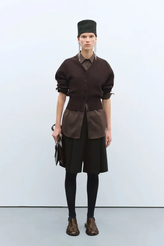 Merino & Cashmere Cardigan Brown made by Cordera