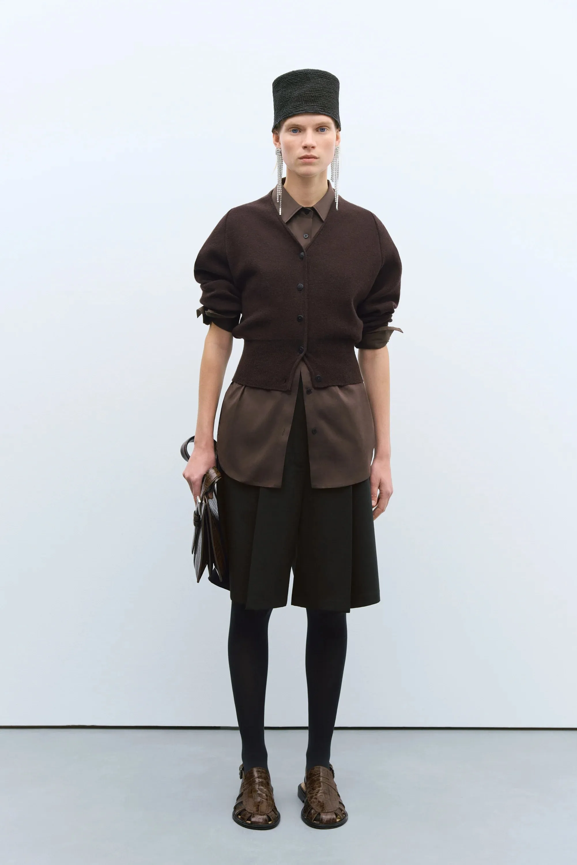 Merino & Cashmere Cardigan Brown sold by Nikki Chasin